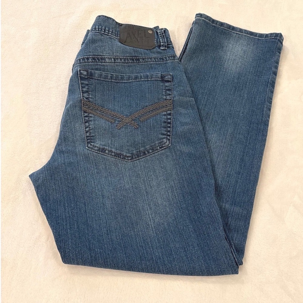 AXEL‎ BRAND Mens Slim Straight Blue Wash Denim Jeans W36 L32